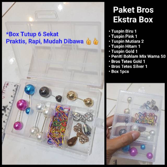 Paket Bros Ekstra Box SK7 Aksesoris Brooch Jilbab