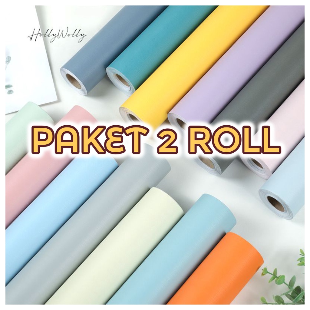 Murah paket 2 Roll Wallpaper Dinding / Bahan PVC Anti Air / Walpaper Stiker Dinding Kamar Tidur Promo