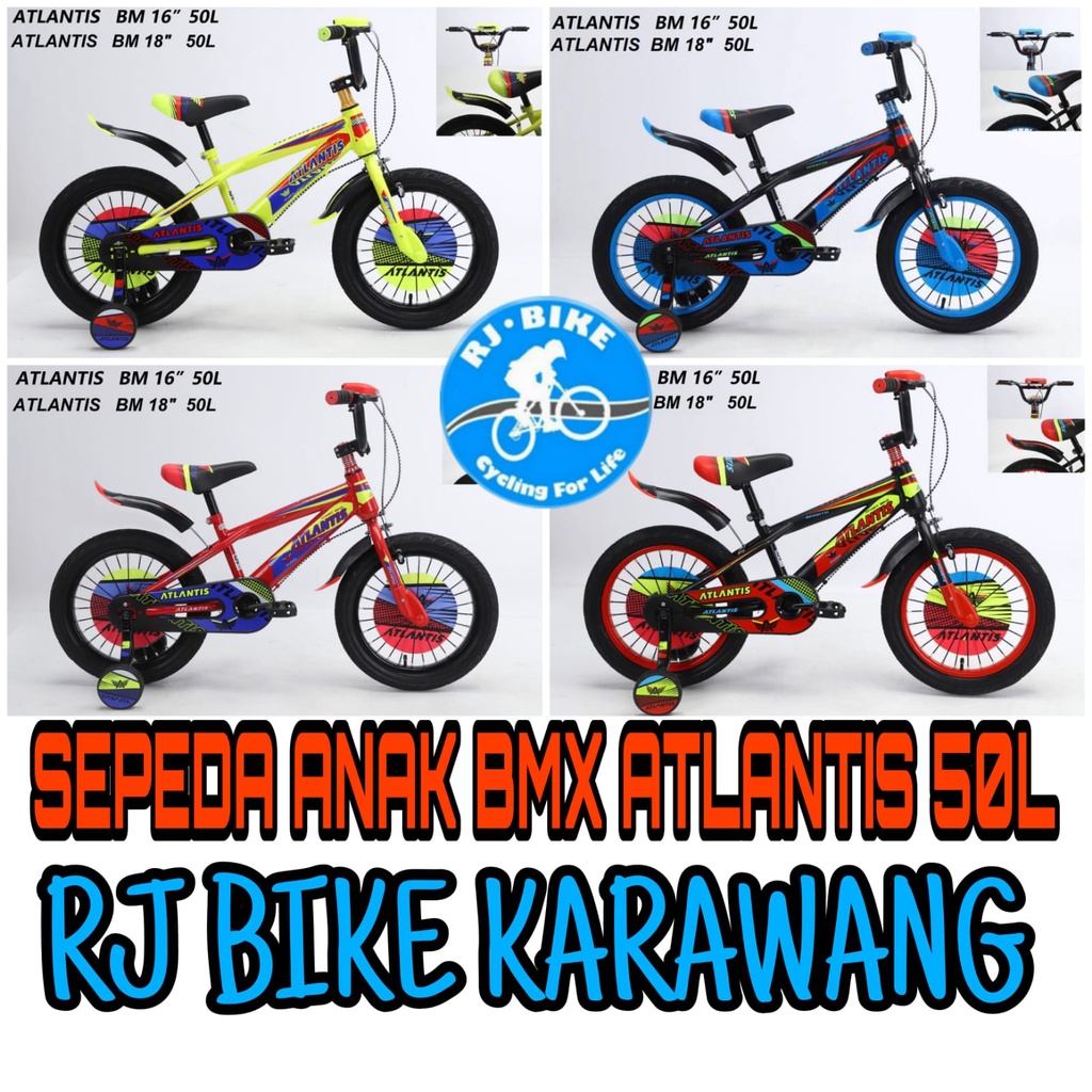 SEPEDA ANAK LAKI LAKI BMX 16&quot; DAN 18&quot; ATLANTIS BMX 50 L