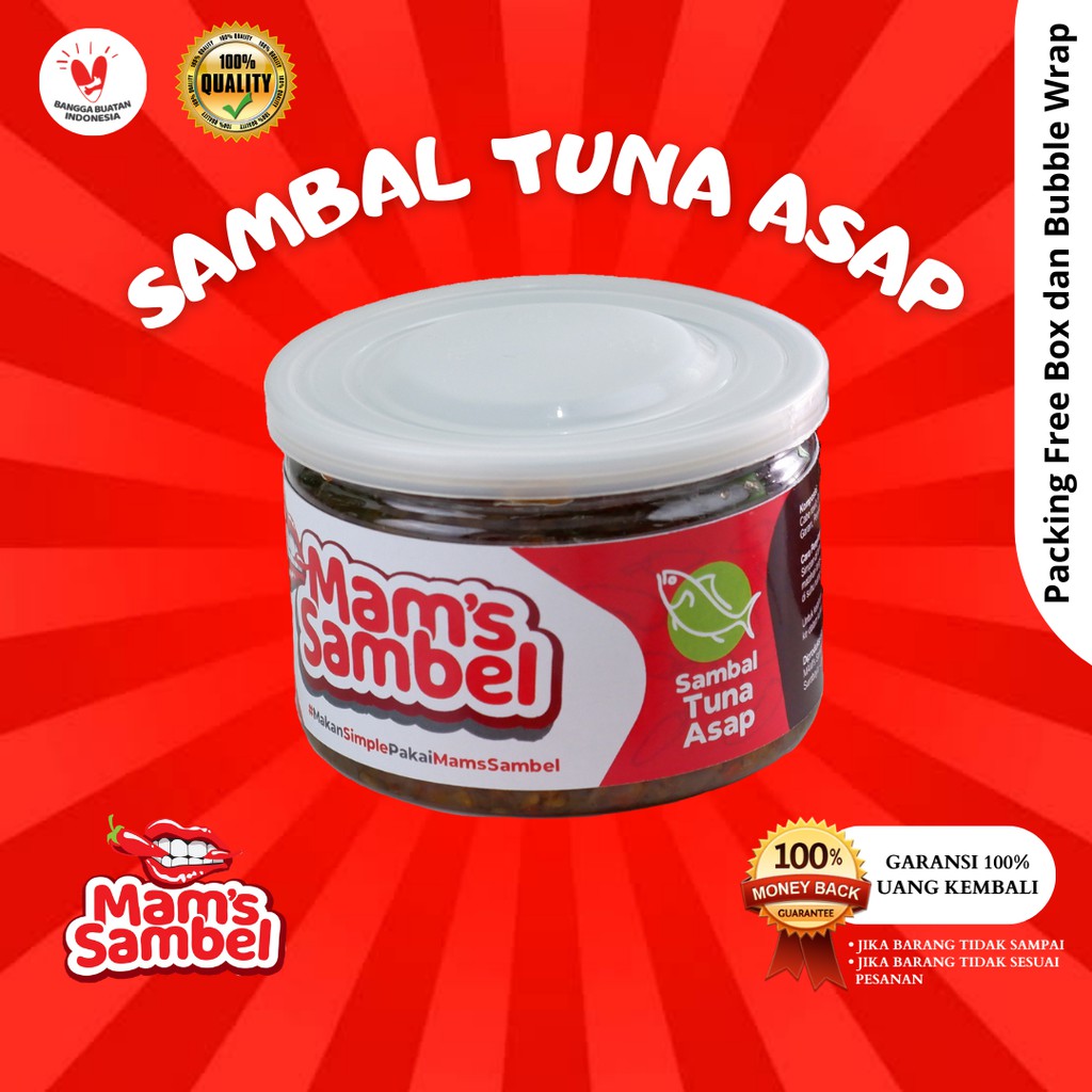 

Mam's Sambel - Sambal Tuna Asap Gurih Pedas Kemasan 150 gram | Sambel Tuna Asap Kemasan 150 gram | Tuna Asap