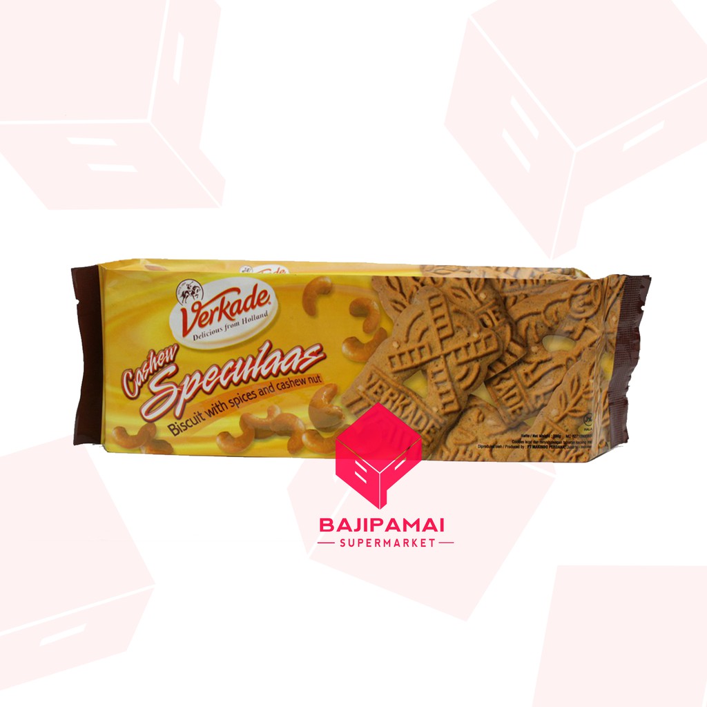 

VERKADE SPECULAAS BISCUIT WITH SPICES AND CASHEW NUT 200GR / BAJI PAMAI