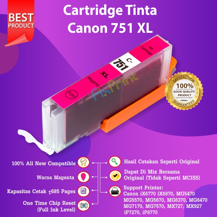 Cartridge Tinta Compatible PGI750 CLI751 750 751 For Printer Canon IX6770 IX6870 MG5470 MG5570 MG5670 MG6370 MG6470 MG7170 MG7570 MX727 MX927 IP7270 IP8770