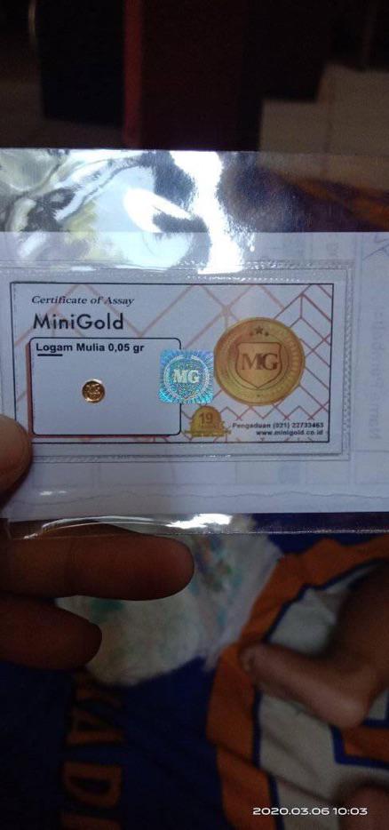 ZN201. Logam Mulia LM Mini Gold Emas Murni 0.05 Gram 24