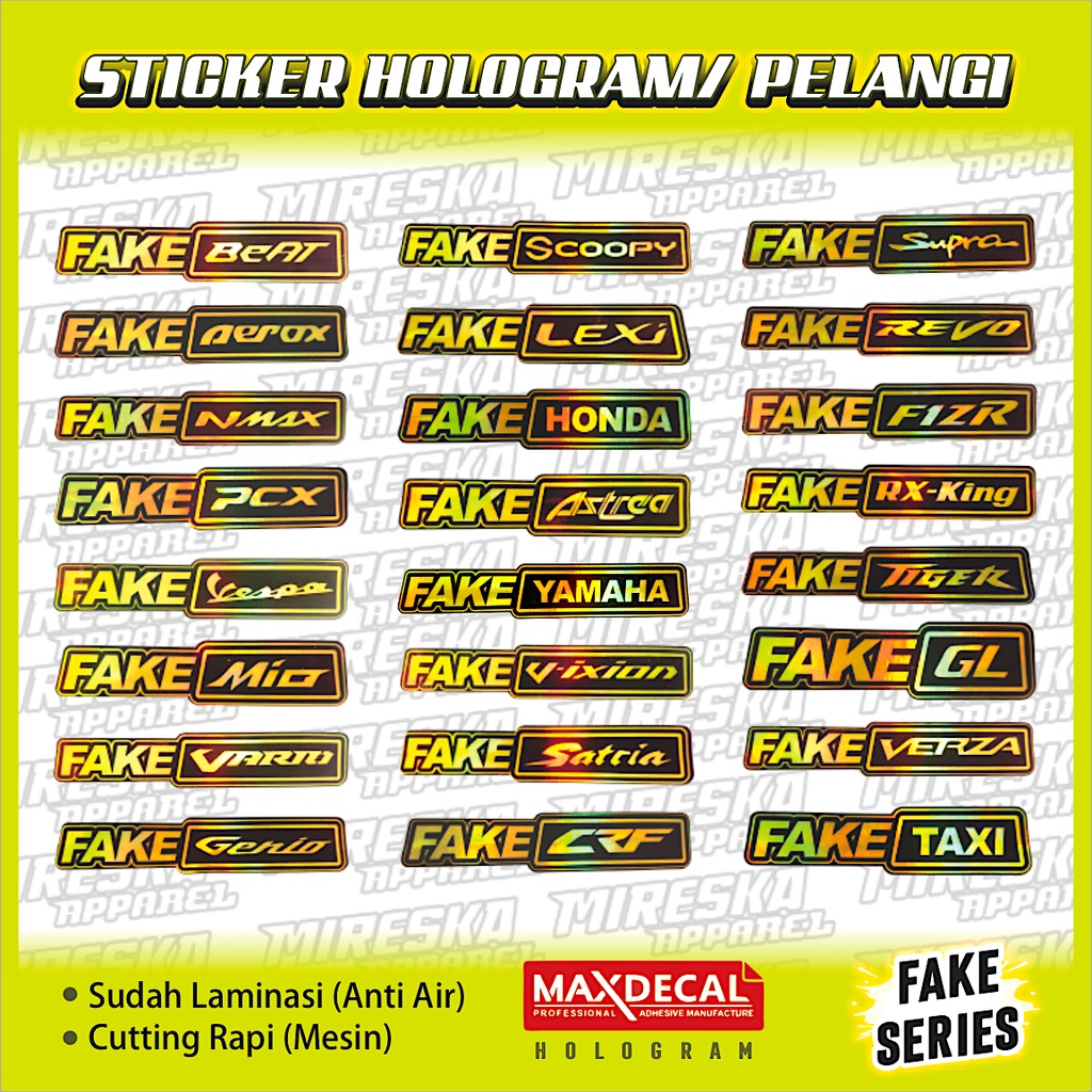Terbaru Stiker Viral Hologram Terlaris Fke Series / Sticker Kata Kata /Sticker Motor Bengkel Balap R