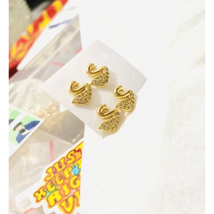 anting tusuk model angsa xp gold lapis emas-perhiasan wanita pengganti emas