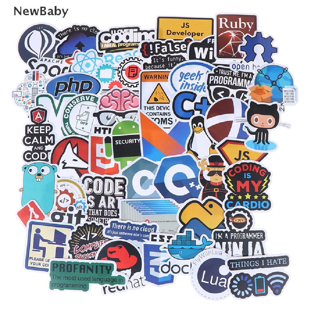 Newbaby 50 Pcs Sticker Decal Dekorasi Laptop Gitar DIY