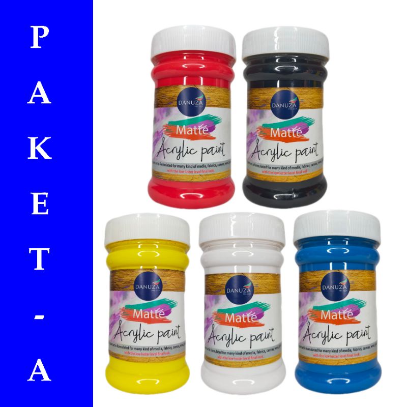 

Satu Set Cat Lukis Akrilik Primer Tipe Mate (5 x 150ml)