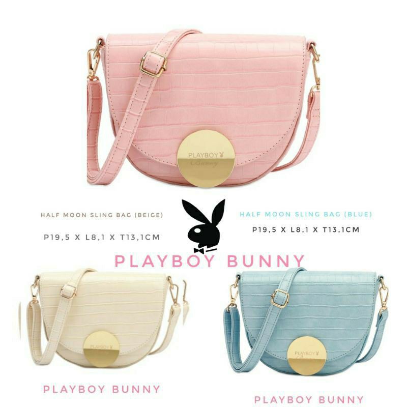 Tas Playboy Bunny Half Moon Sling Bag (100% Oroginal)