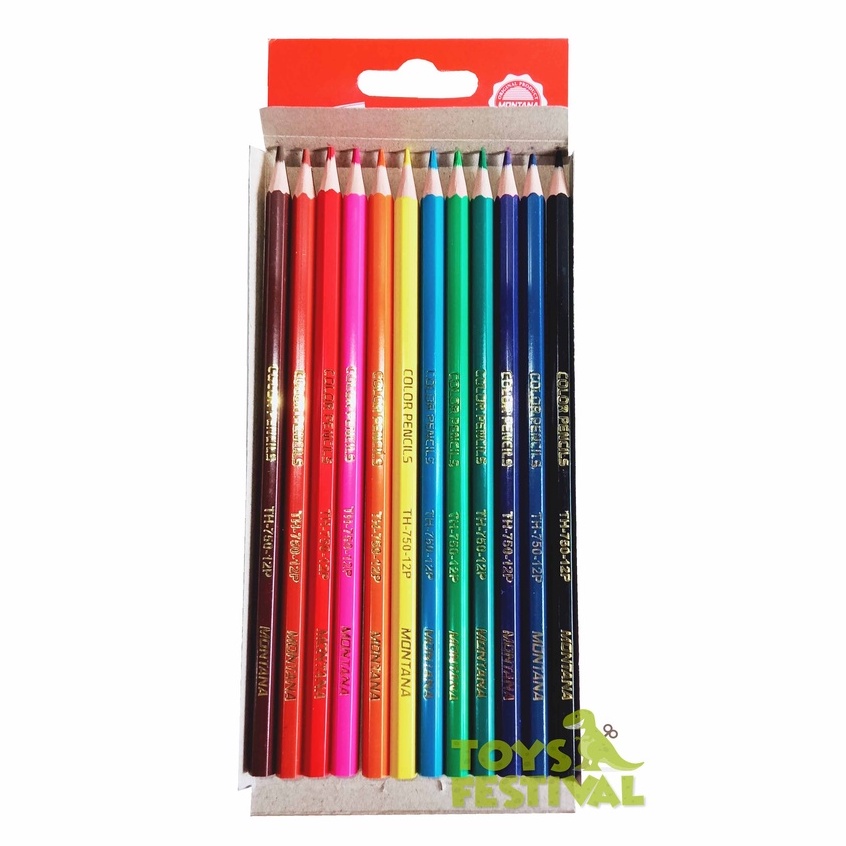 1 Set isi 12 Pcs Pensil Pinsil Warna Montana