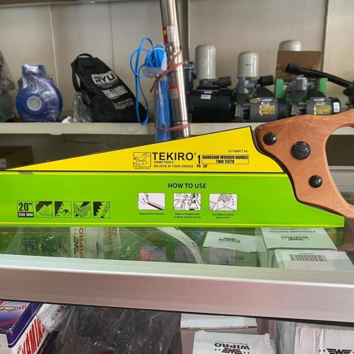 Gergaji Kayu Tekiro 20inch 2mata Gagang Kayu