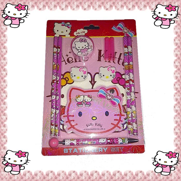 PS-138 Stationery Study Set ATK Alat Tulis (Bulpen Pensil Penghapus) Karakter Hello Kitty Helo Kity
