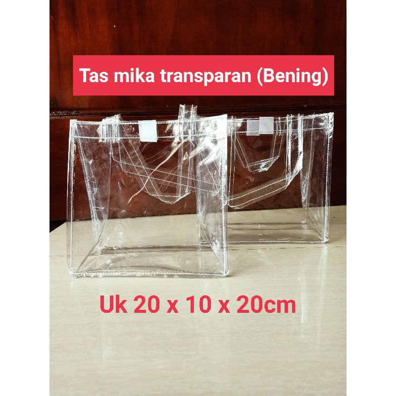 

Tas mika (Bening).tas souvenir,goodiebag uk 20x10x20cm