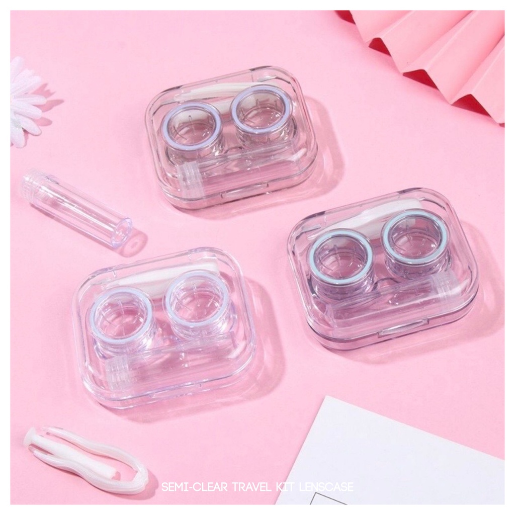 MIKHAYLOVESHOP Semi Clear Travel Lenscase Kit | Tempat Softlens