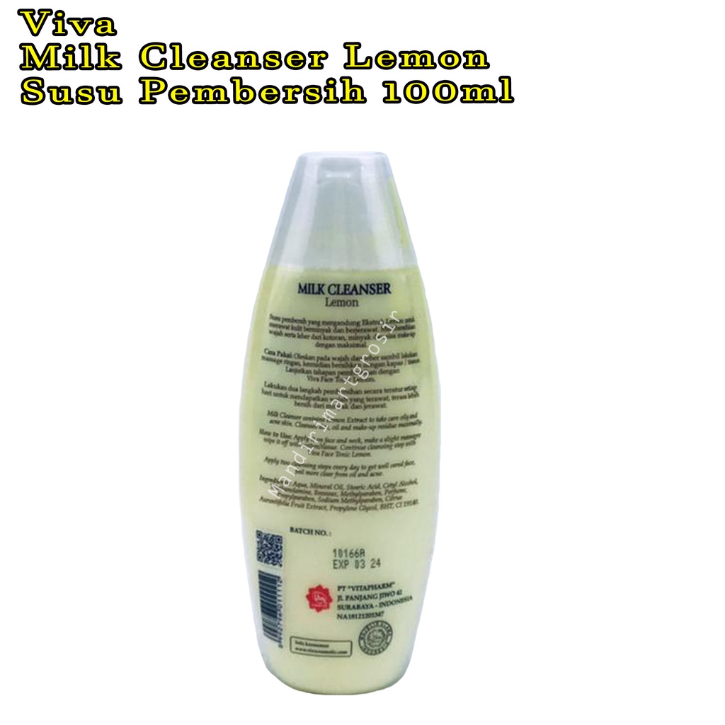 Milk Cleanser Lemon *Viva * Susu Pembersih * 100ml