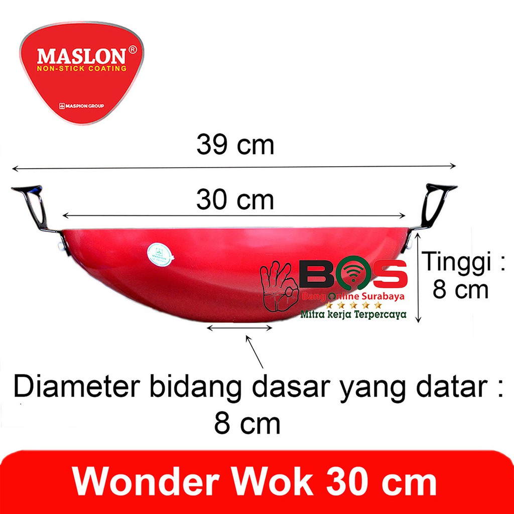 Wajan Penggorengan Maspion Maslon Jawa Wonder Wok 30 CM