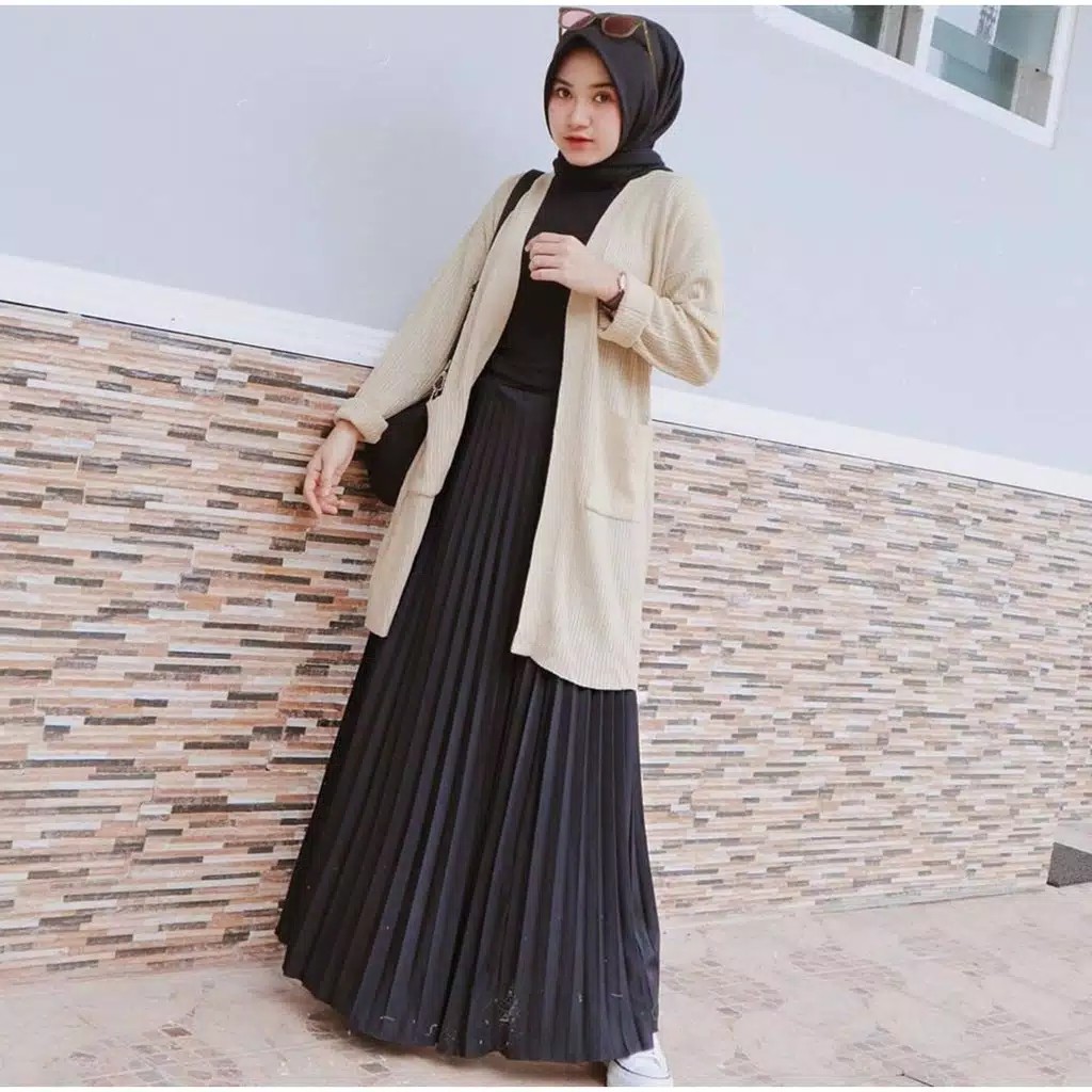 ROK PLISKET DEWASA PREMIUM//BAWAHAN WANITA//ROK PLISKET MAYUNG-hitam