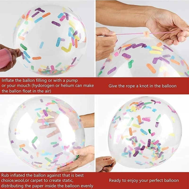 10pcs / Kantong Balon Confetti Panjang Warna Campur Untuk Dekorasi Pesta Ulang Tahun / Pernikahan