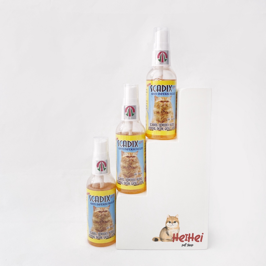 Obat Scadix Cat Spray 60 ml - Obat Scabies, Kudis, Jamur, Koreng, Gatal Gatal Pada Kucing