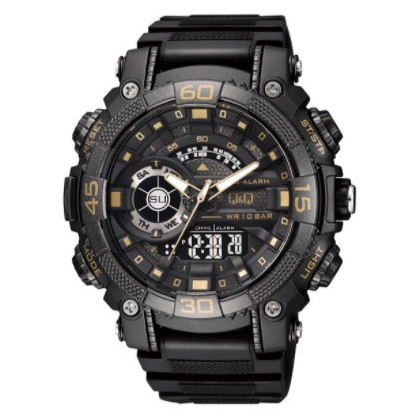 [COD] JAM TANGAN PRIA Q&Q QQ DIGITAL ANALOG KARET HITAM GW87J004Y ORIGINAL GARANSI KEREN KOTAK KADO