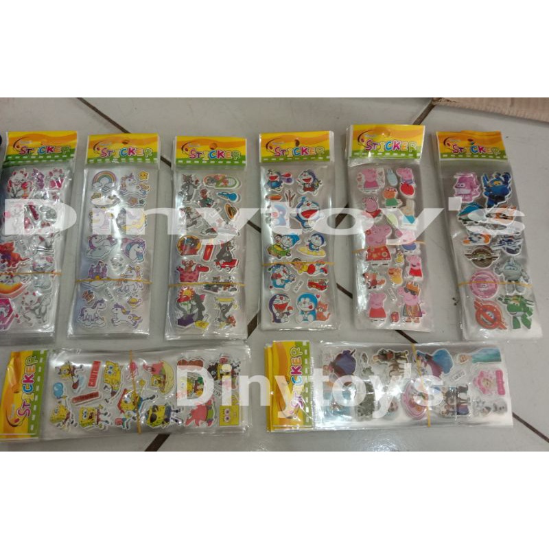 

50 pcs sticker timbul//sticker tempel//mainan sticker//dinytoy's
