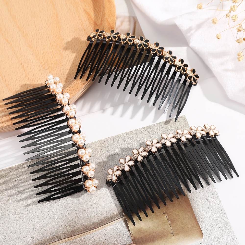 Fashion Retro Ponytail Clip Hair Comb Women Pearl Flower Barrette Hair Clip Hairpin Hair Accessories