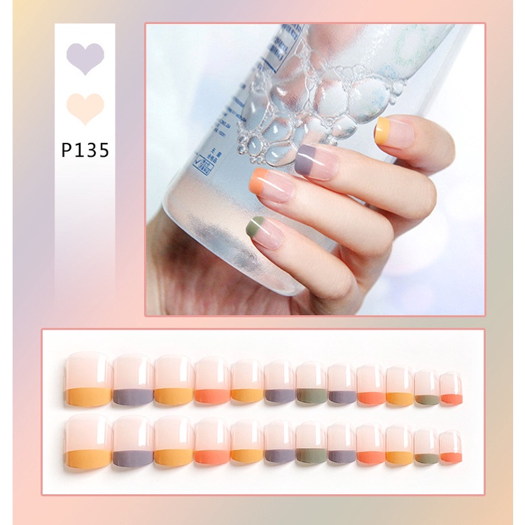 Divine Kuku Palsu 24pcs/set Long 3D Design Gaya Anggun Nail Art