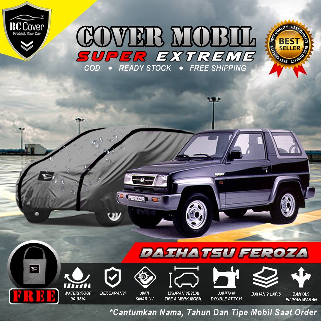 Body Cover Mobil Daihatsu Feroza Outdoor Waterproof / Sarung Mobil Feroza Waterproof / Selimut Tutup Mantol Kerudung Mantel Penutup Mobil Daihatsu Feroza Waterproof Outdoor Anti Air