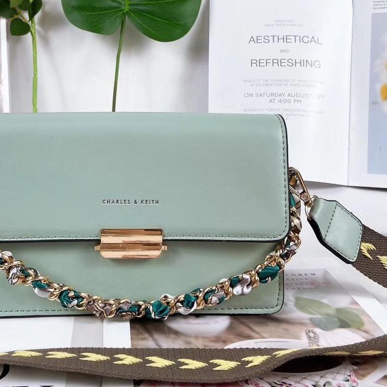 ❀ TAS FASHION WANITA SELEMPANG IMPORT PREMIUM 1386 - 23cm 3 tali Slempang Nikita Bags CK ✪