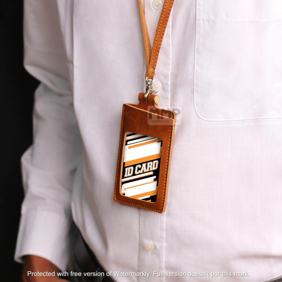[KODE 0I8VM] LANYARD NAME TAG KULIT COSTUM ID CARD KALUNG HOLDER NAME TAG ID CARD HOLDER ID CARD HOL