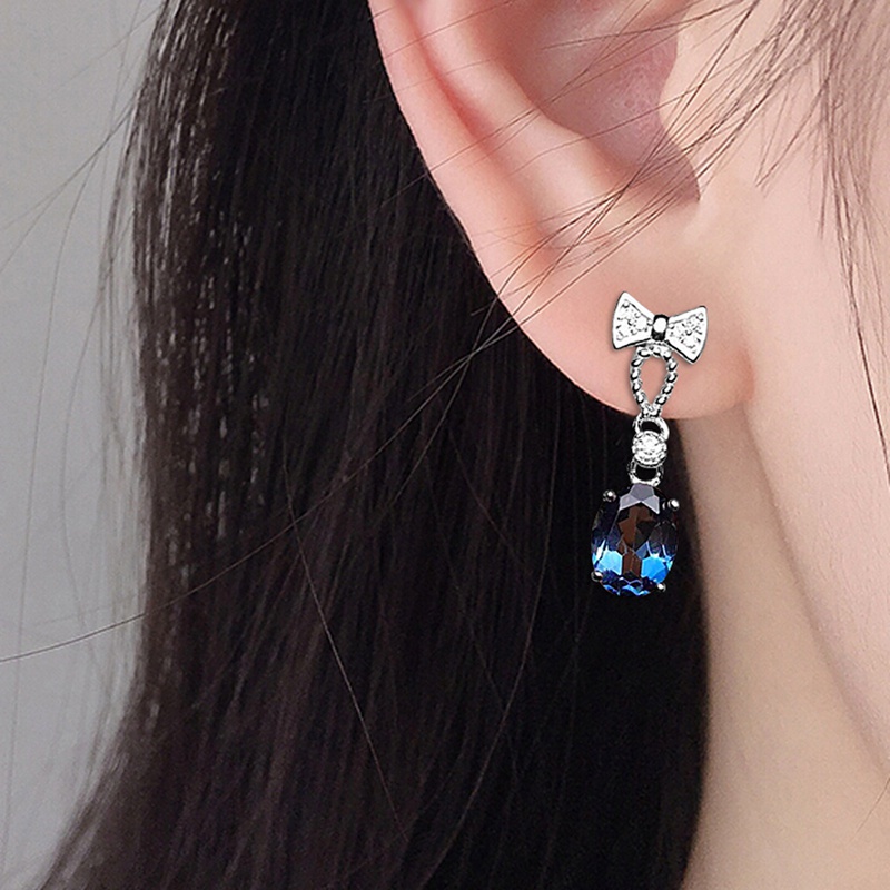 Fancyqube Anting Cubic Zirconia Warna Biru Serbaguna Untuk Wanita