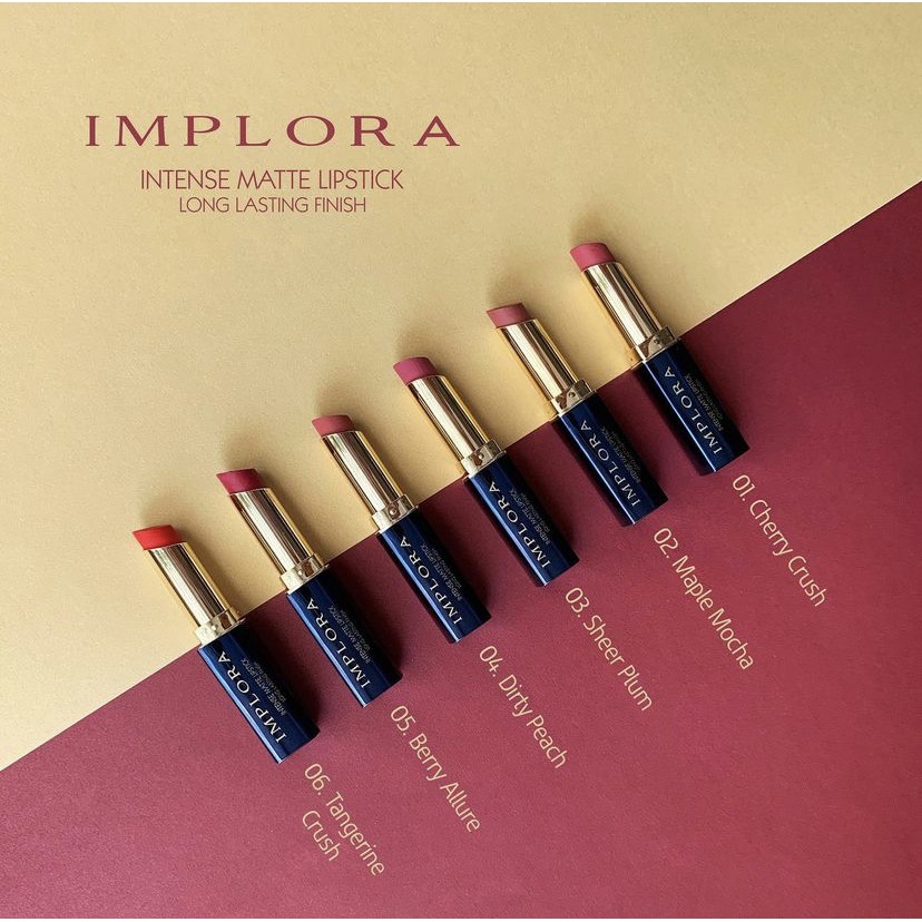 Implora Lipstick Intense Matte Long Lasting Finish Implora Lipstick Matte Original Bpom Halal Murah