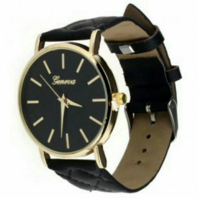 Geneva Jam Tangan Analog Kasual - Black