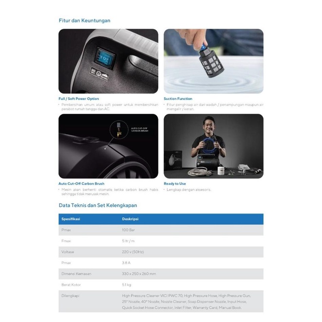 Jet Cleaner Vici Pwc70 / High Pressure Cleaner Vici Pwc 70