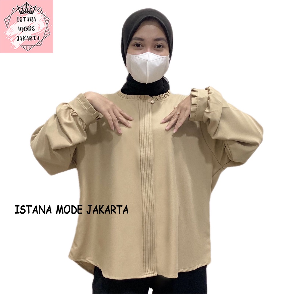 ISTANA MODE JAKARTA Lilac Jumbo baju atasan wanita terbaru blouse korean style blouse wanita lengan panjang-NEW COKSU PREMIUM