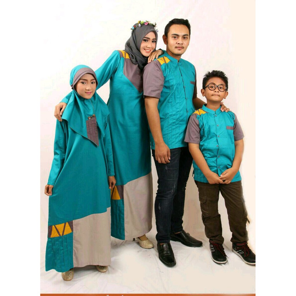 Baju Gamis Samara Couple Pasangan Sarimbit Seragam Keluarga Family Muslim Modern Terbaru D03