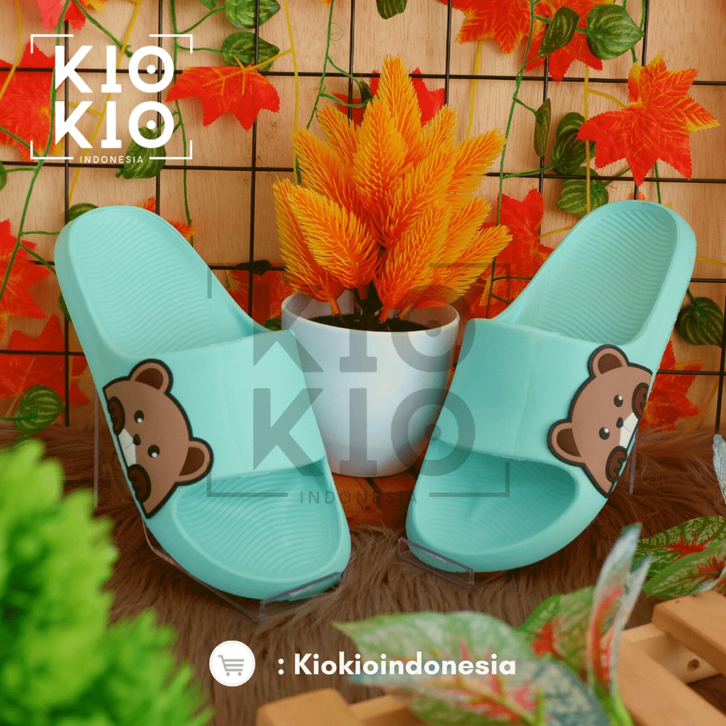 sandal slop Anak Perempuan Eva Korean Style karakter Panda / Sendal Karet Wanita Ringan New MODEL 32 S/D 37