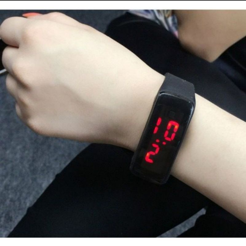 JAM TANGAN LED SPORT DIGITAL FULL BLACK MURAH DAN TRENDY