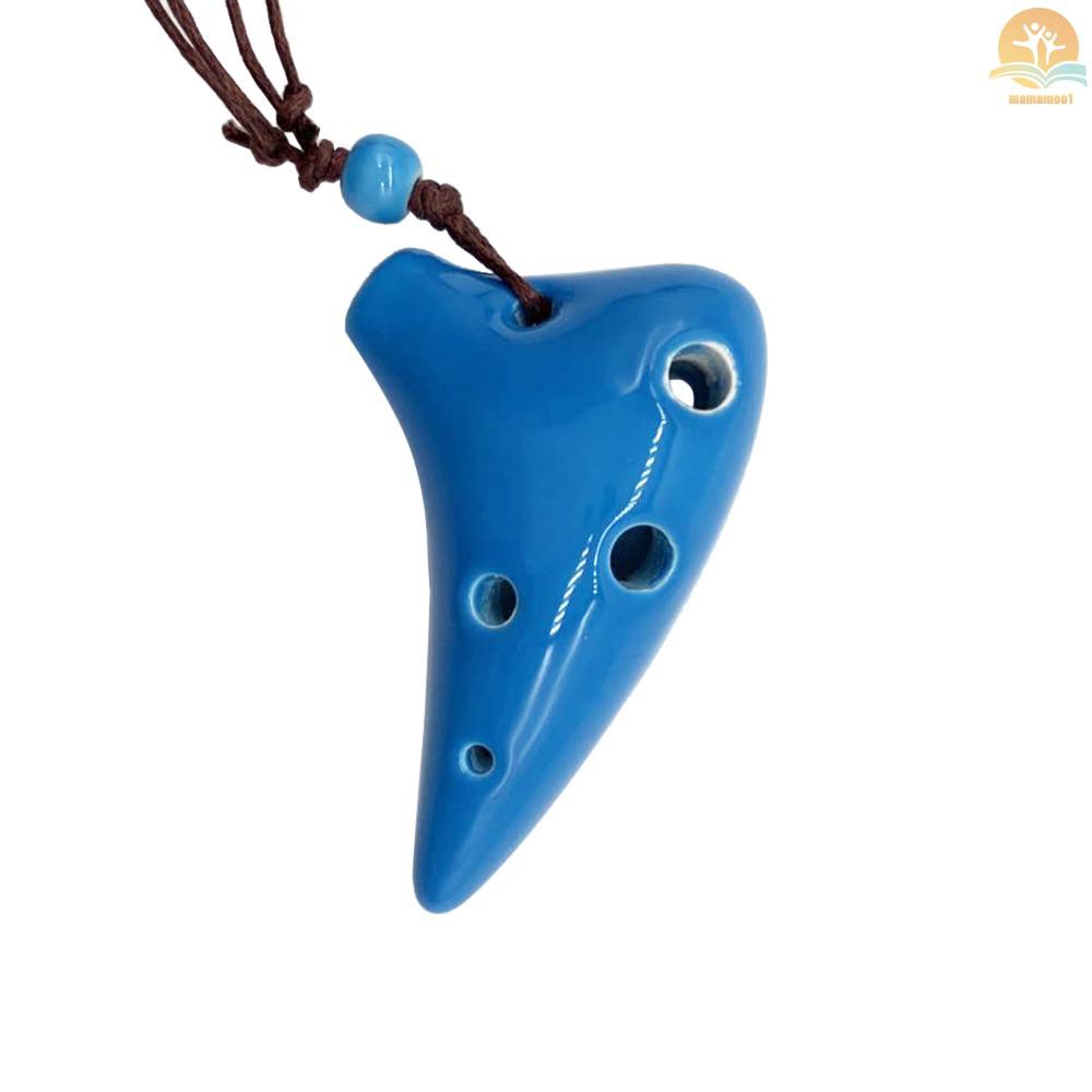 Alat Musik Ocarina Alto C 6 Lubang Bahan Keramik Dengan Lanyard Untuk Pemula