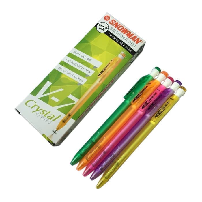 

PULPEN SNOWMAN CRYSTAL V-7|PEN|PENA|ALAT TULIS|ATK|STATIONERY|BALLPOIN