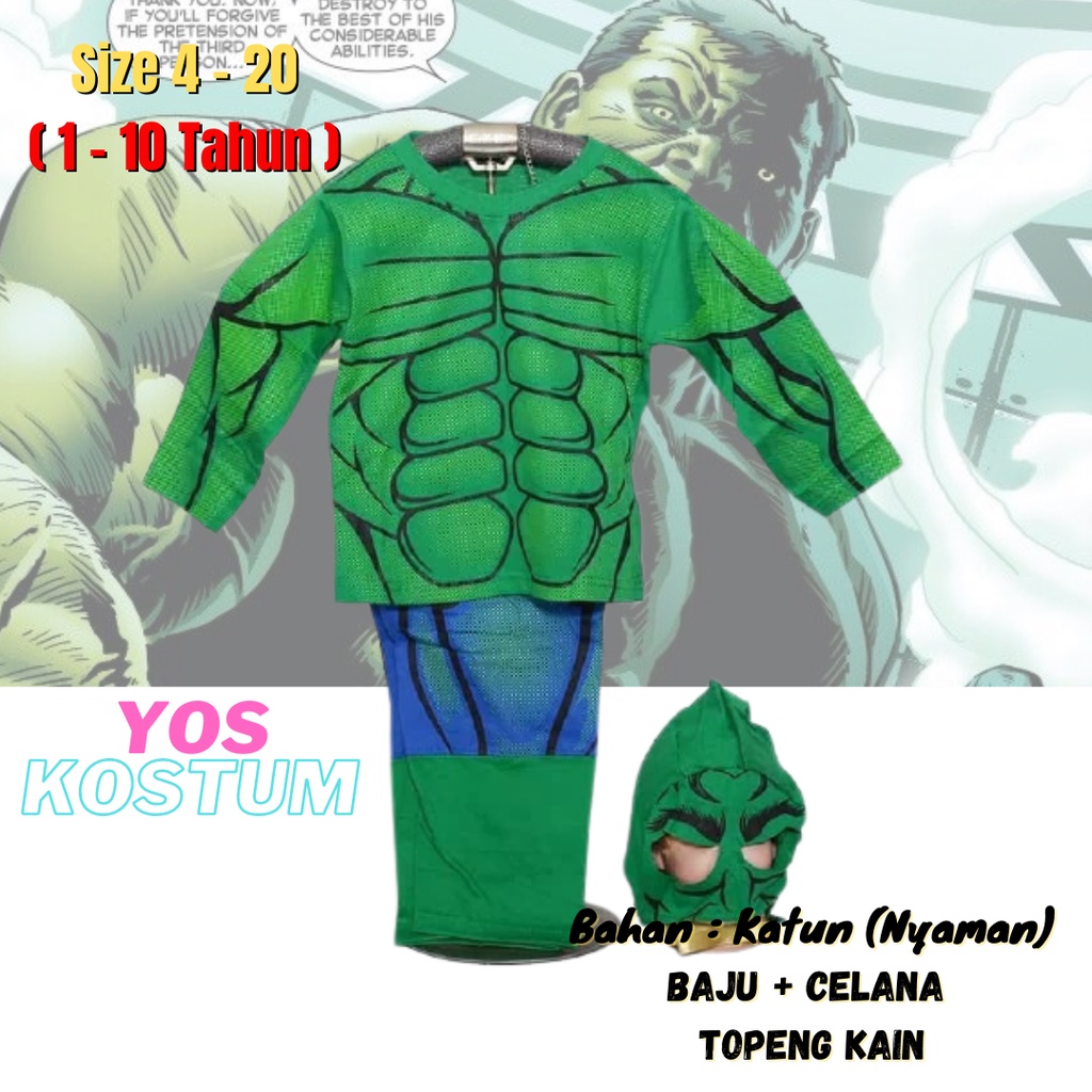 Kostum Anak Superhero Avengers Black Panther Hulk Iron Man Thor Baju Karakter Laki Laki