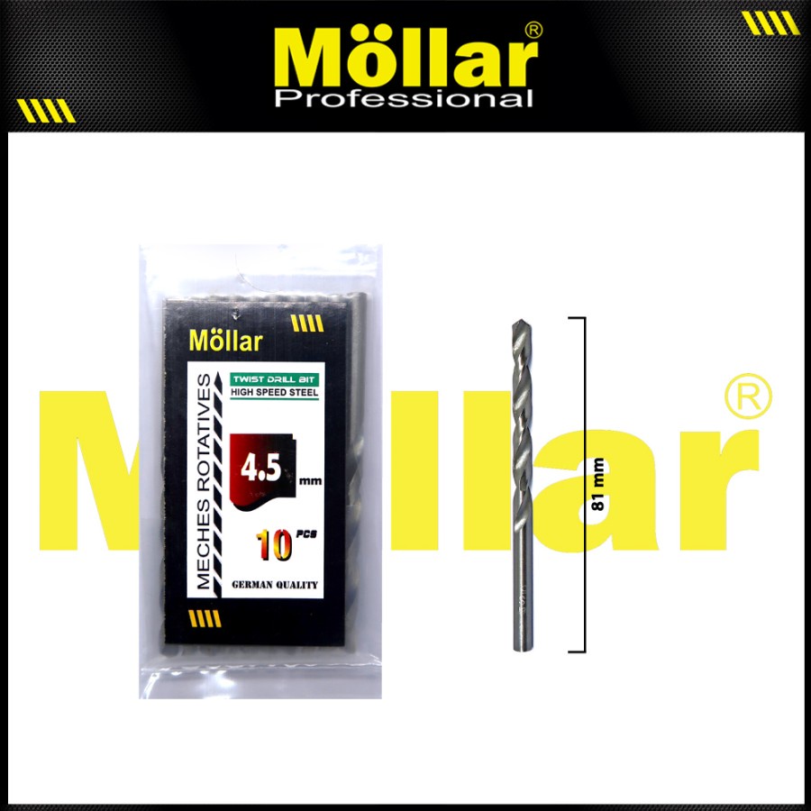 MOLLAR MATABOR BESI 4.5MM / MATA BOR HSS 4.5 MM KAYU ALUMUNIUM GERMANY