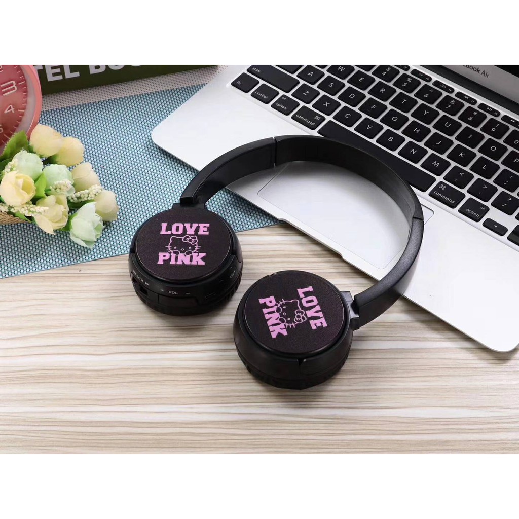 Headset Bluetooth Headphone Gambar Kartun Cewe Cowok Bola untuk laki laki
