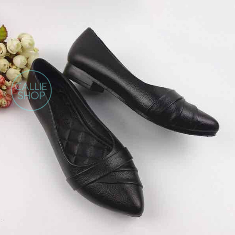 terlaris     Sepatu Wanita Jelly Shoes Sepatu Kantor Pantofel Formal Hitam Empuk Lentur Tidak Licin