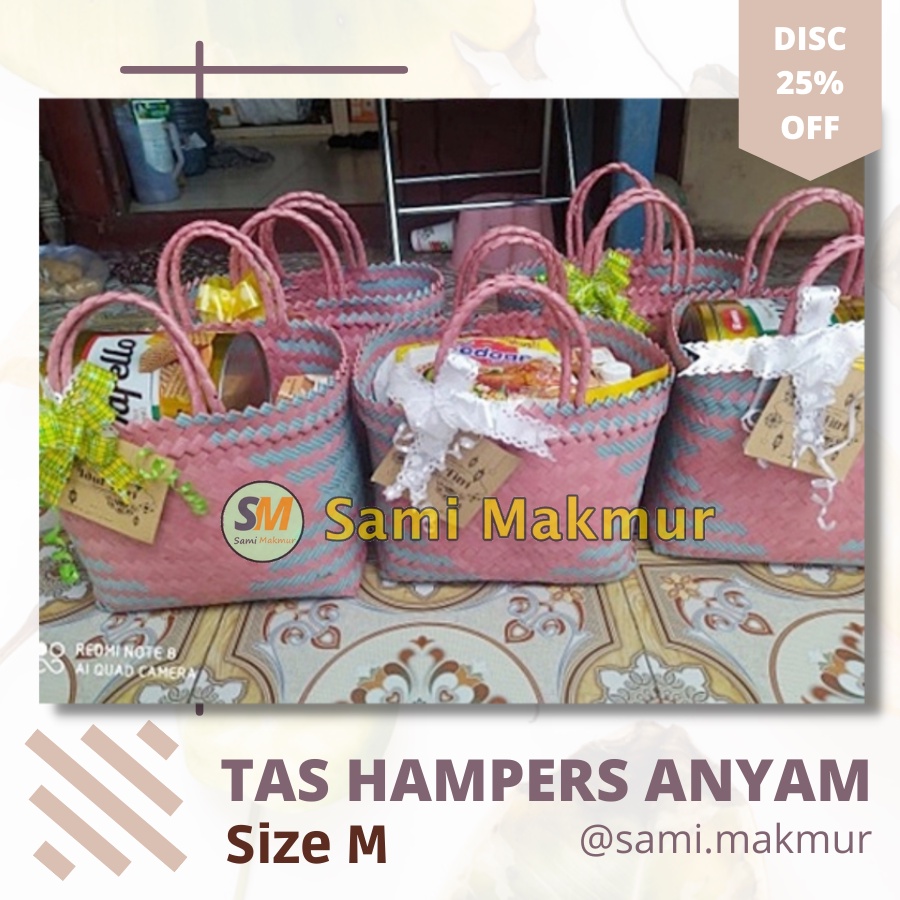 Tas Anyaman Plastik LURIK TANGGUNG  Bahan Tebal untuk Pengusaha Hampers Souvenir Parcel Wadah Berkat Muat Kotak Nasi Tas Anyaman Plastik