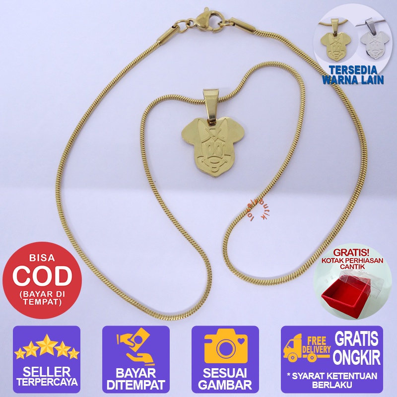 Lovelybutik Kalung Titanium Anak Anti Karat MNT Kalung Anak Cewek Cowok Uk. 35 cm  BONUS KOTAK