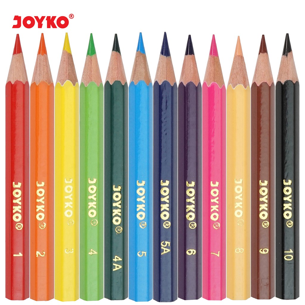 Joyko Pensil Warna Mini Short Color Pencils Hexagonal Grip - CPS24