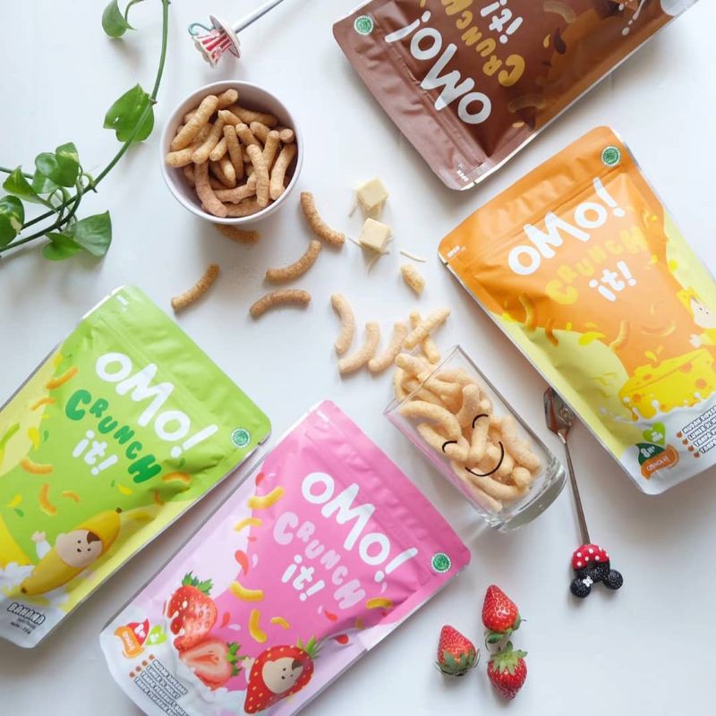 OMo ! Crunch It varian baru rasa pisang keju dan cokelat