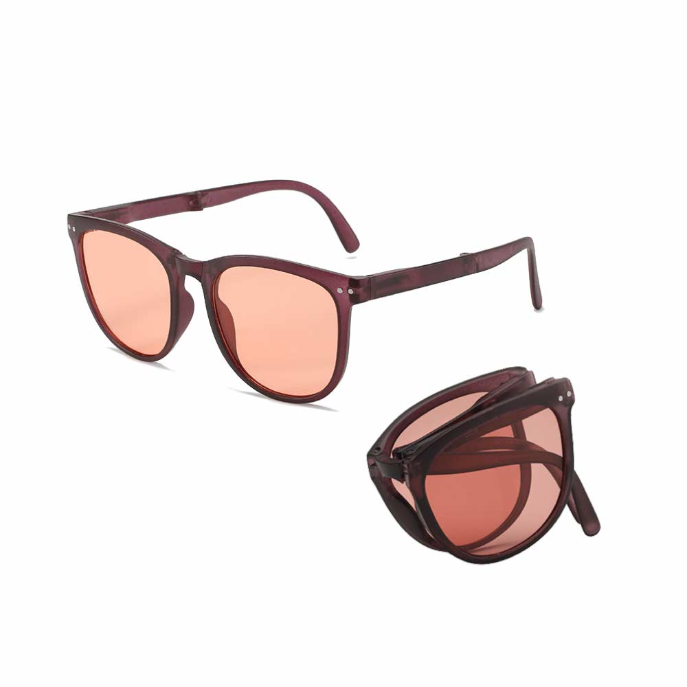 Kacamata Lipat [ Pink ] UV400 - Anti Radiasi - Sunglasses Pria &amp; Wanita Korea - HM8092