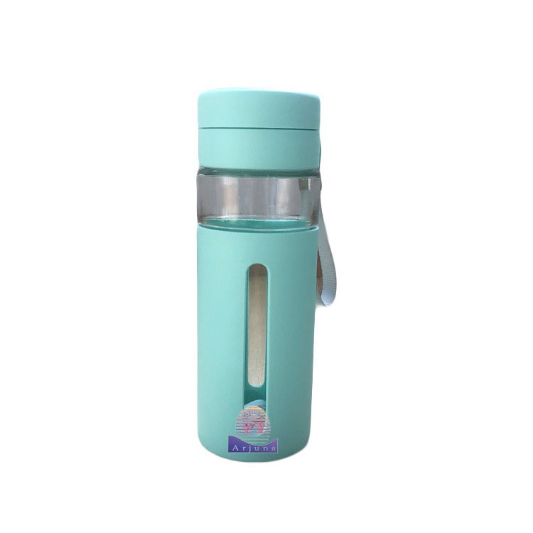 THERMOS BOTOL MINUM KACA MOTIF COVER PLASTIK TANPA GAGANG