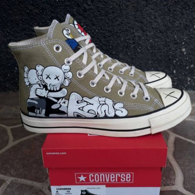SEPATU PRIA SNEKERS CONVERSE HIGH KWS SHOF ARMY